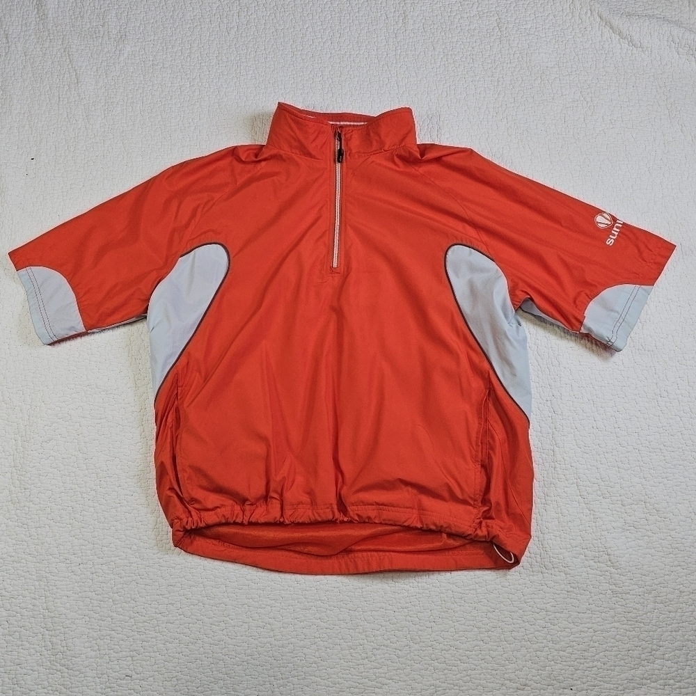 Sunice Weather Pullover 1/4 Zip Windshirt Orange And Gray
